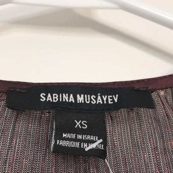 NWT SABINA MUSAYEV Bruno Sequined Lurex Peplum Top - Picture 11 of 13